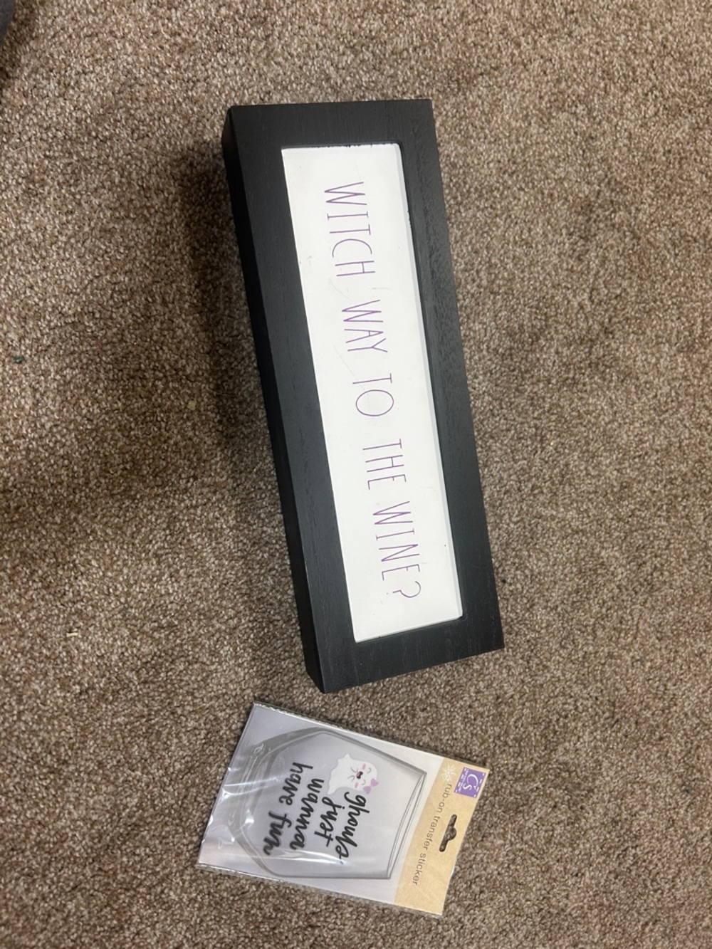 Rae Dunn Black and Brown Rectangular Tray Sign
